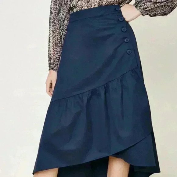 Over The Edge Asymmetrical Midi Skirt - Picture 2 of 4